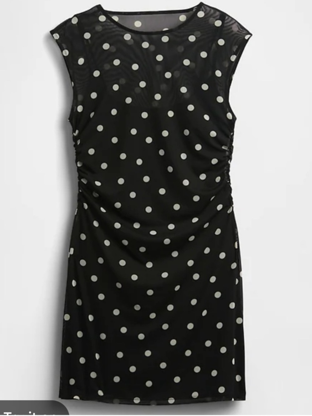 Abercrombie Black Polka Dot Sheer Lined Mini Dress Medium Tall